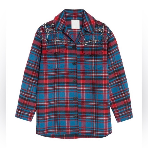 Sandro Embellisher Flannel Jacket - Picture 6 of 16